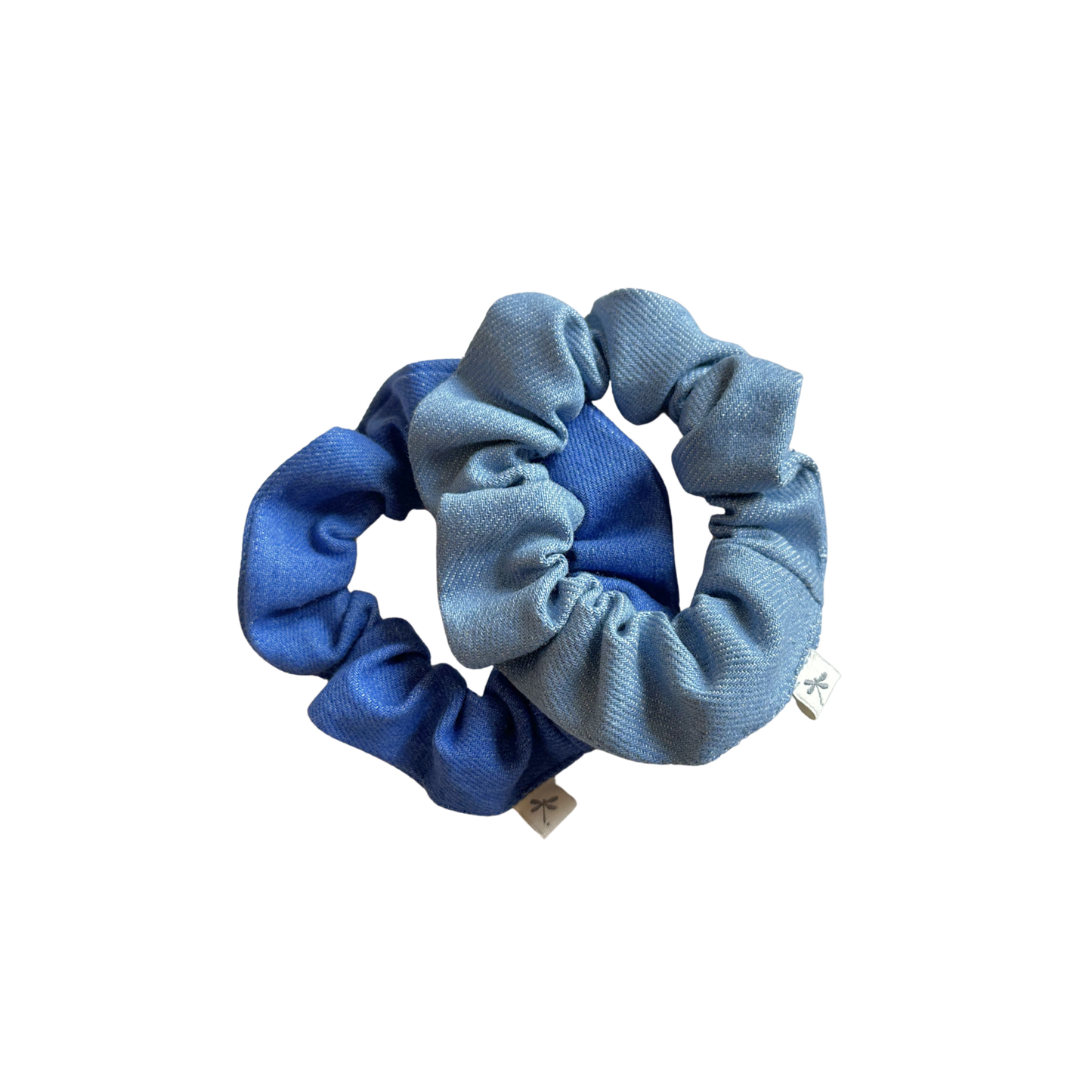 Aire Ties - Classic Denim Scrunchies Duo